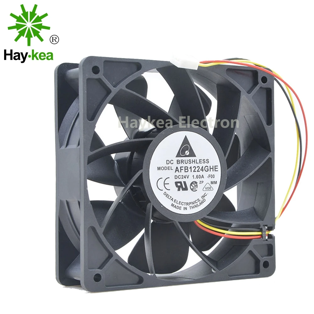 Для Delta 12038 DC 24V 1.6A AFB1224GHE 3 PIN 12 см 120X120X38 промышленный инвертор с управлением высокоскоростной Вентилятор охлаждения