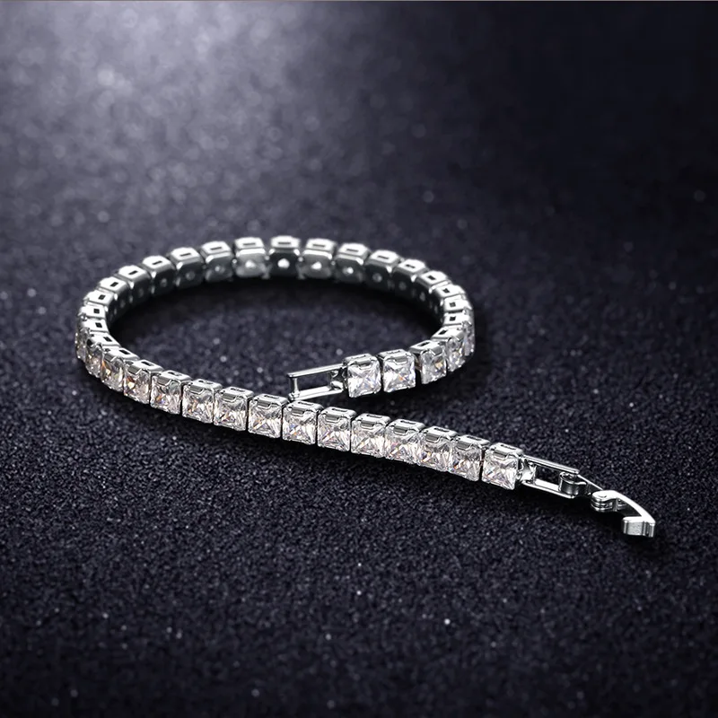 4mm Cubic Zirconia Tennis Bracelets For Women Men Luxury Silver Color CZ Bracelet Charm Jewelry - Image 4