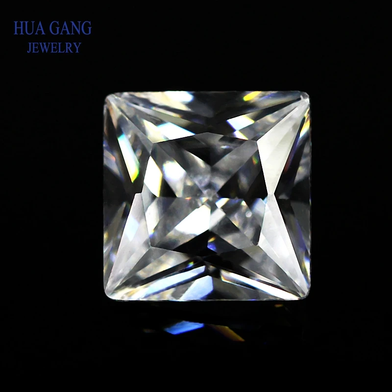 

Moissanite 1 Carat D Color Square Shape Princess Cut White Moissanite Excellent Brilliant Cut 5.5x5.5mm VVS Grade Test Positive