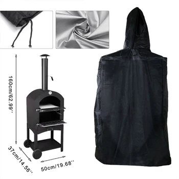 

Outdoor Pizza Oven Cover Oxford Cloth Wood-Fired Charcoal Fired Bread Oven Smoker BBQ Rain Cover UK 160x37x50cm