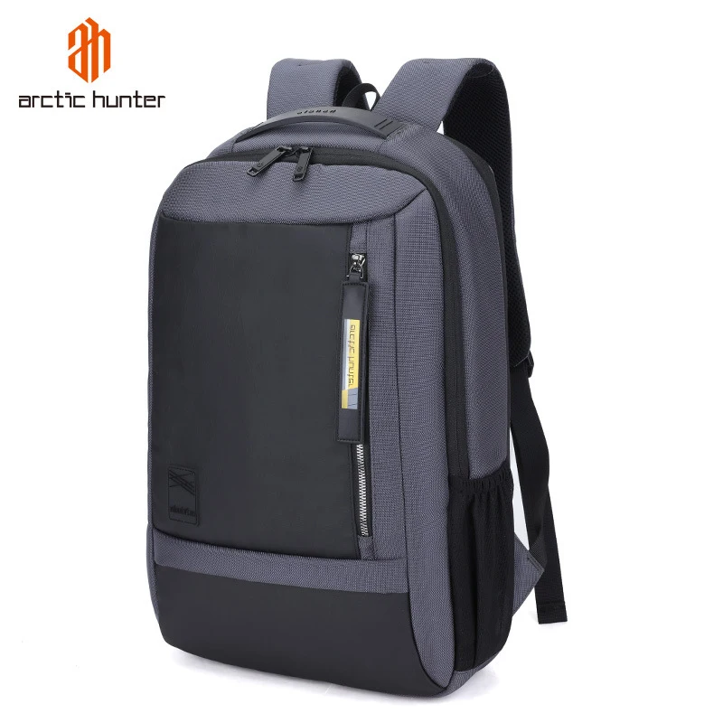 ARCTIC HUNTER, водонепроницаемая мужская сумка для ноутбука, модная, для отдыха, спорта, путешествий, бизнеса, ноутбука, мужской рюкзак, сумка, школьный ранец - Цвет: Серый