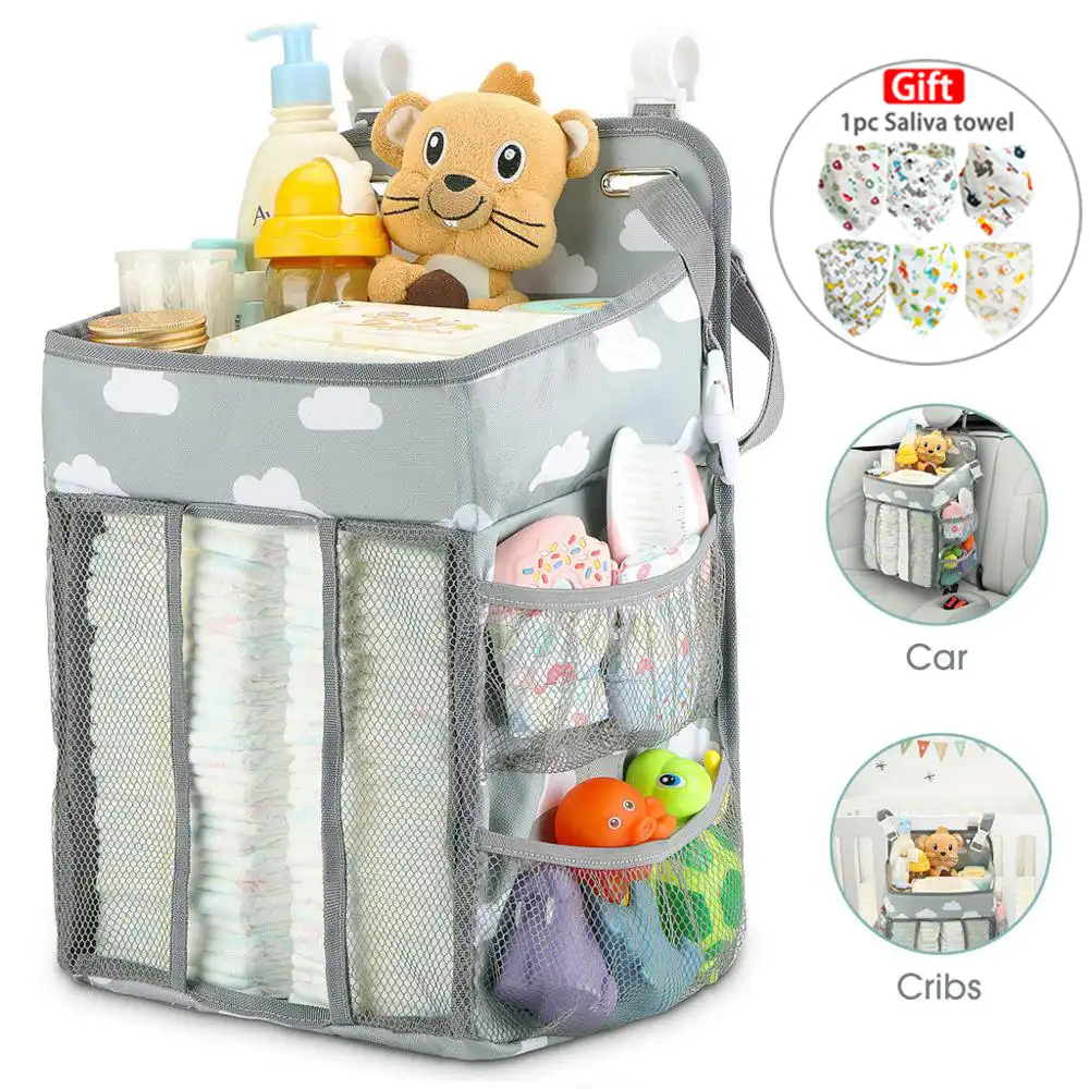 Orzbow Baby Bed Organizer Hanging Bags For Newborn Crib Diaper Storage