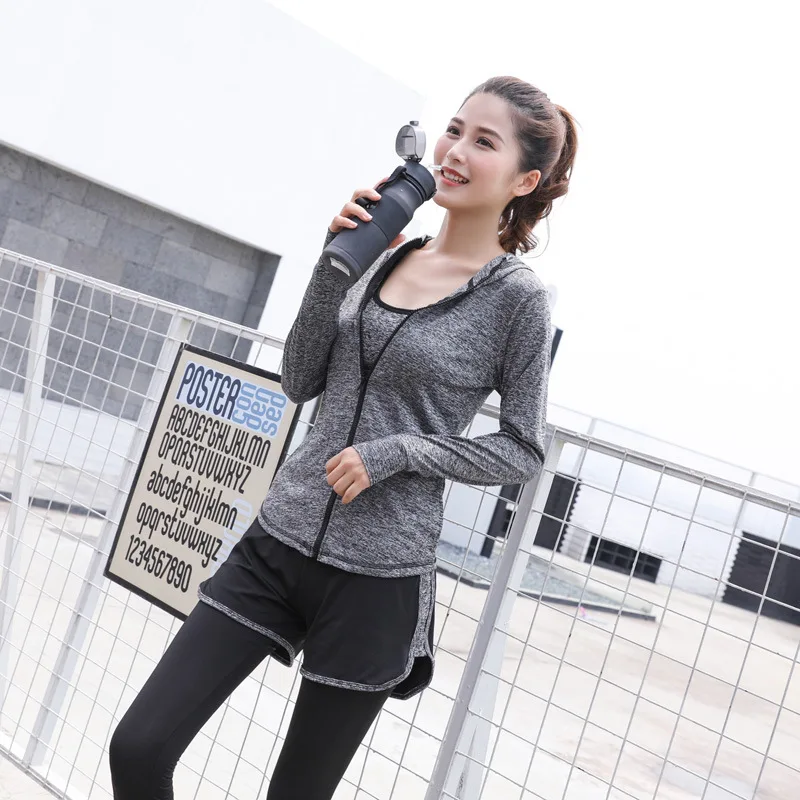 

Online Celebrity Sports Fitness Suit Women's 2019 Spring And Summer New Style Yoga Clothes Gym Running Quick Drying Clothes Set