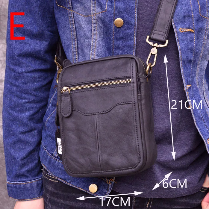 AETOO небольшой из натуральной яловой кожи Для мужчин сумки на ремне сумка, клатч, Сумочка через плечо, мужские сумки через плечо сумка на ремешке небольшая сумка на молнии - Цвет: black
