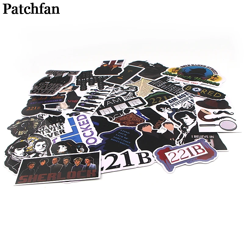 Patchfan 32pcs Sherlock Kids Toy Stickers pack for DIY scrapbooking album car Luggage Phone notebook decals Waterproof A2295