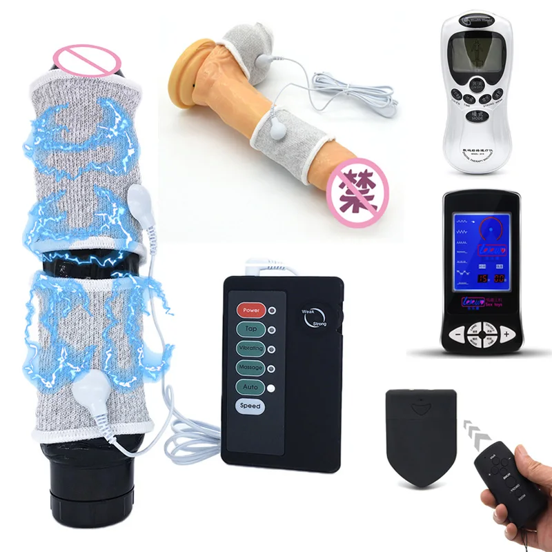 Electro Shock Kit Penis Ring Extender Enlargement Electrical Stimulation Physiotherapy Cock Rings Masturbator Sex Toys - Цена: US $3.53 - 14.60