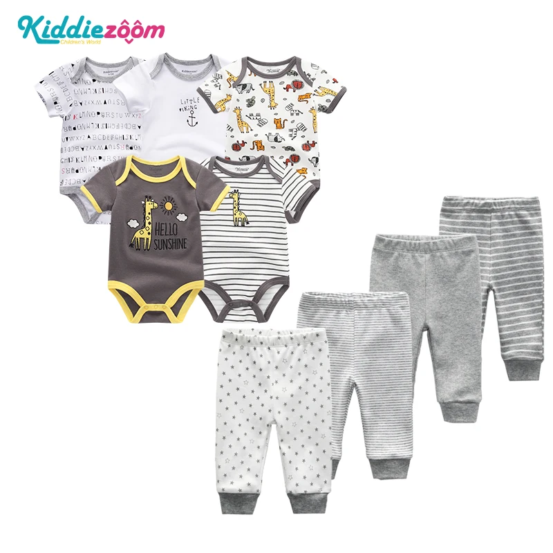 TP47 Kiddiezoom/9 шт./партия, Дизайнерские комплекты одежды для новорожденных мальчиков, одежда для маленьких мальчиков, одежда для девочек, боди с принтом из мультфильмов - Цвет: TP47