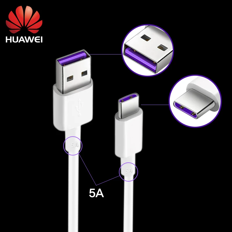 Зарядный кабель Huawei USB Type C 5A P10 P20 P30 P40 Mate 9 10 20 30 Pro Honor V10 зарядное устройство