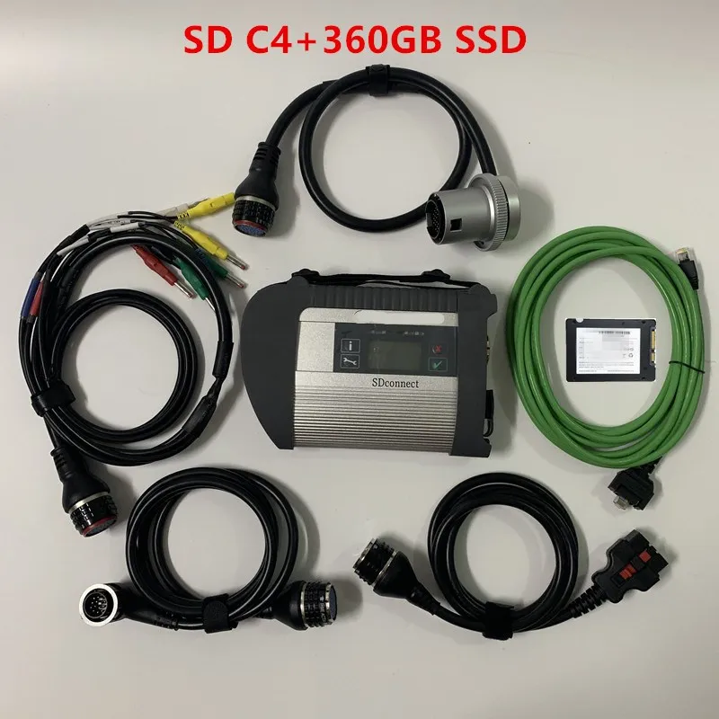 AAA+ лучшее качество mb star c4 wifi mb sd Подключение компактный 4 диагностический инструмент с v2019.12 SSD 360 гб в d630 4 Гб ноутбук - Цвет: SD C4 with ssd