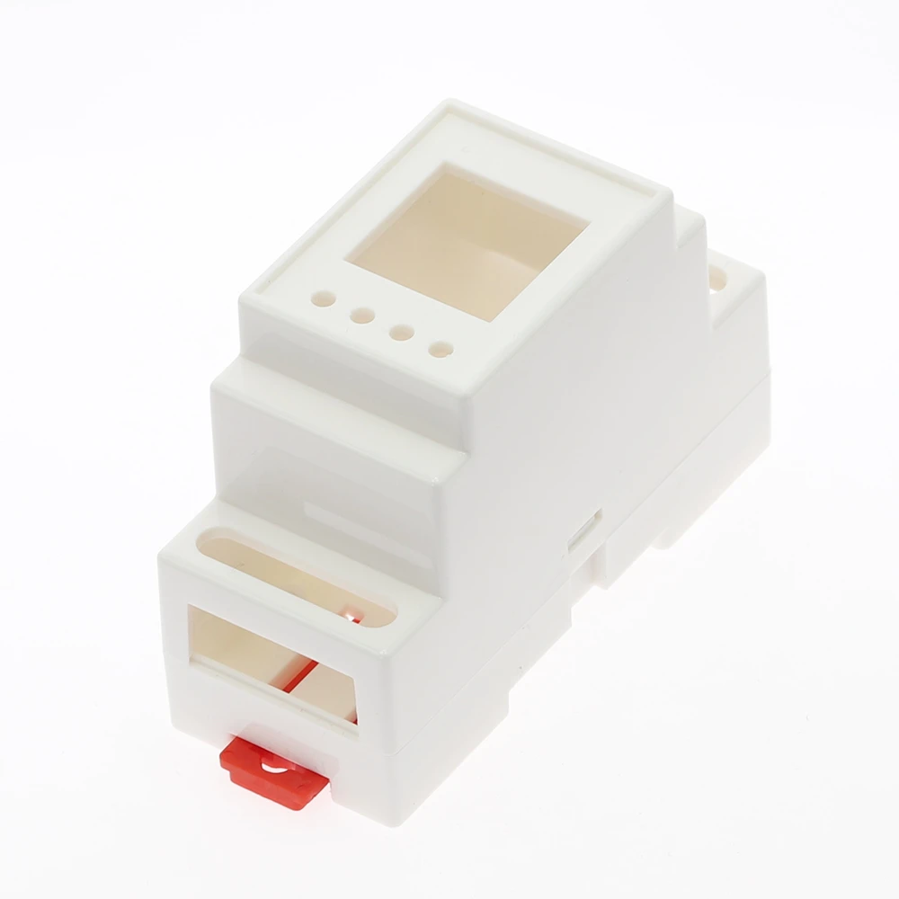 DIN Rail PLC Junction Box - Plastic Electronics Project Case in 4 Colors (88x37x59mm) - 35-Rail Mounting Housing