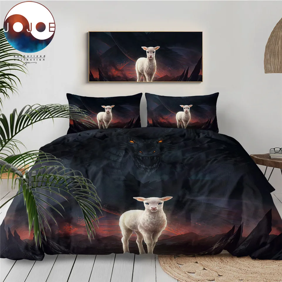 The Lamb And The Dragon By Jojoesart Bedding Set 3d Printed Boys