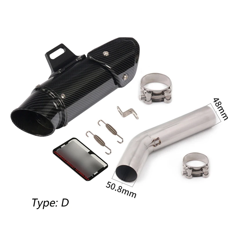 For 2006-2007 Suzuki GSXR600 GSXR750 Motorcycle Exhaust Pipe Mid Slip On 51 mm Escape No Db Killer Delete Replace Catalyst - Color: D