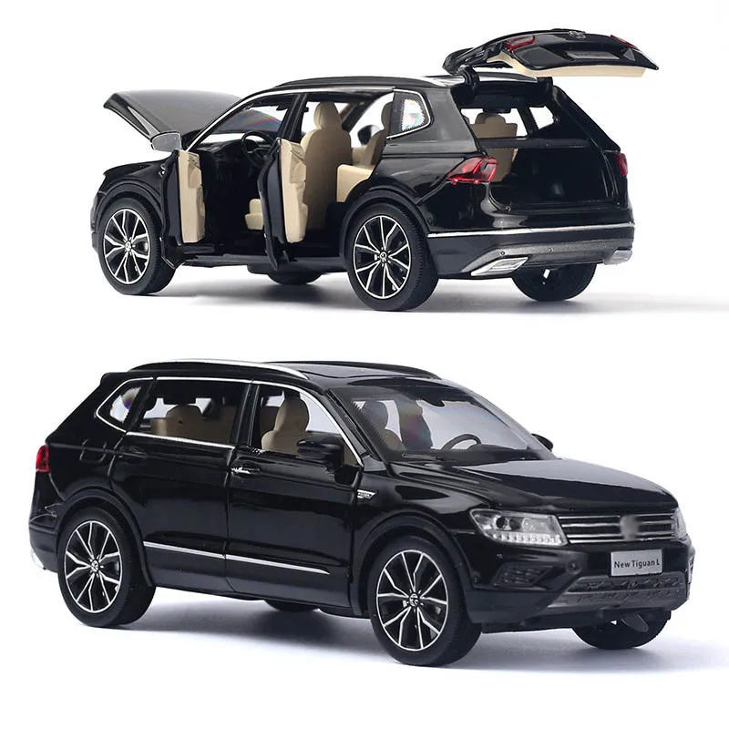 Игрушечный автомобиль Tiguan L из сплава 1/32 Литые металлические игрушки со звуком и