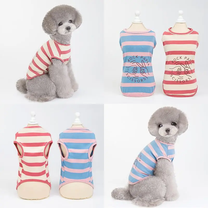 

Spring Summer Dog Clothes Striped Vest T-shirt Cat Clothes Puppy Clothing Chihuahua Poodle Yorkie Costume Pet Clothing