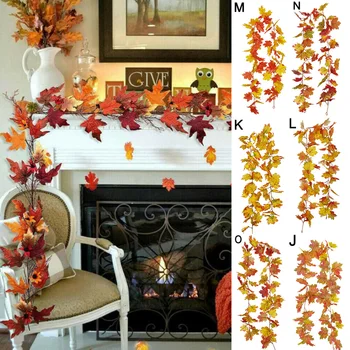 

175cm Artificial Autumn Fall Maple Leaves Garland Hanging Plant Home Party Decor Artificial Autumn Leaves Maple Leaves