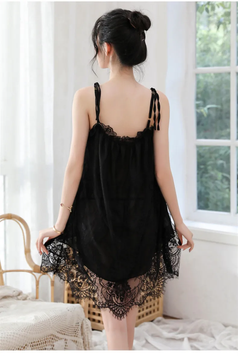 NEW Women Lace Sleepwear Nightwear High Quality Strap Slips Ladies Sexy Lingerie Plus Size XXL