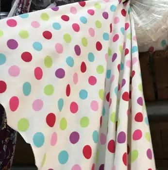 

New Lycra Fabric Cartoon Cotton/Lycra knitted easter Fabric Stretch mutil color dots Print Fabric DIY Sewing T-shirt Clothing