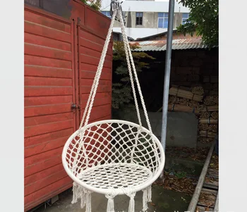 

Nordic Style Round hammock outdoor indoor dormitory bedroom children swing bed kids adult Swinging hanging single chair hammock