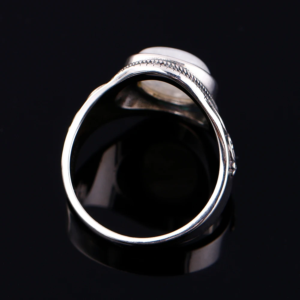 925 Серебряное кольцо Овальный 10*14 мм натуральный лунный камень кольцо бижутерия в богемном стиле помолвка Свадебная вечеринка