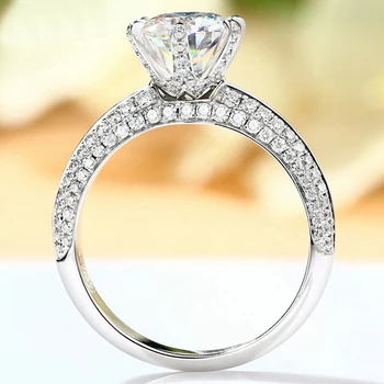 

1 Carat 18K White Gold 1 Ct Moissanite Diamond Ring Crown Classic Romantic For Women Wedding Party Engagement Anniversary Ring