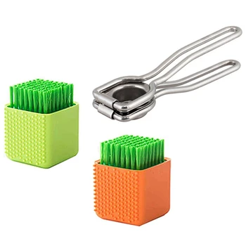 

1x Garlic Press Garlic Crusher Ginger Mincer Squeezer Chopper Stainless Handle & 2x Laundry Brush Scrub Multi-Use