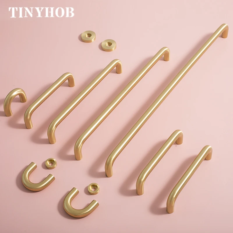 2.52"15.74" Nordic Brass Long Furniture Handles Wardrobe Kitchen Cupboard Cloakroom Bedside