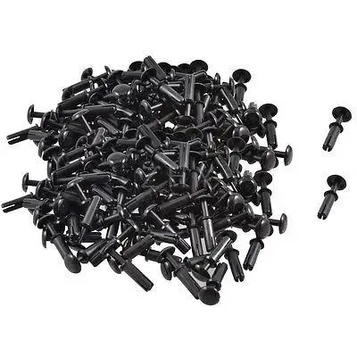 

200 Pcs PCB 12.0mm Push in Height Nylon Clips Fasteners Rivets Black