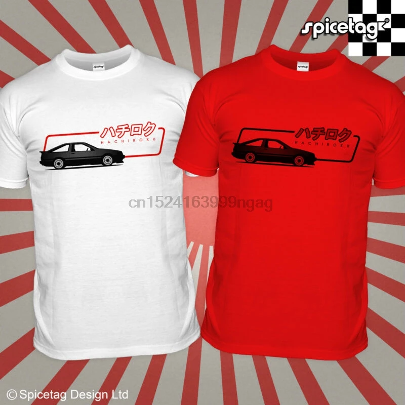 AE86 Japanese Drift Car T-shirt Japan Hachiroku Motor Sport Tshirt Red White Tee | Мужская одежда