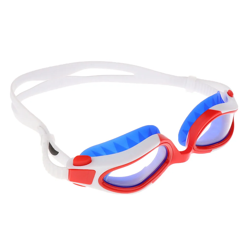 Blue Red as describ Очки для плавания HD, очки для плавания ming с защитой от тумана, УФ-защита регулируемый ремешок очки для взрослых мужчин женщин детей - Цвет: Blue Red as describ