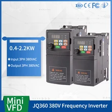 

JQ360 Mini VFD 380V input 0.4/0.75/2.2/3KW Variable Frequency Drive Converter for Motor Speed Controller Frequency Inverter