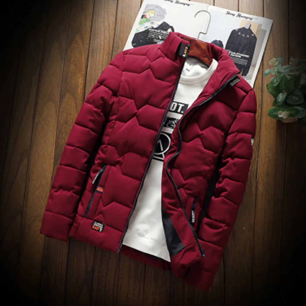 Мужская осенне-зимняя куртка модная трендовая Повседневная утолщенная теплая хлопковая стеганая одежда облегающие бейсбольные пальто размер пуховая теплая куртка