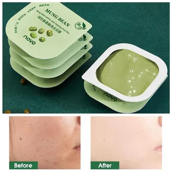 

8 Pcs Face Masks Mung Bean Cleansing Mud Film Cosmetics Cleaning Gentle And Soothing Moisturizing Elasticity Enhance Skin Care