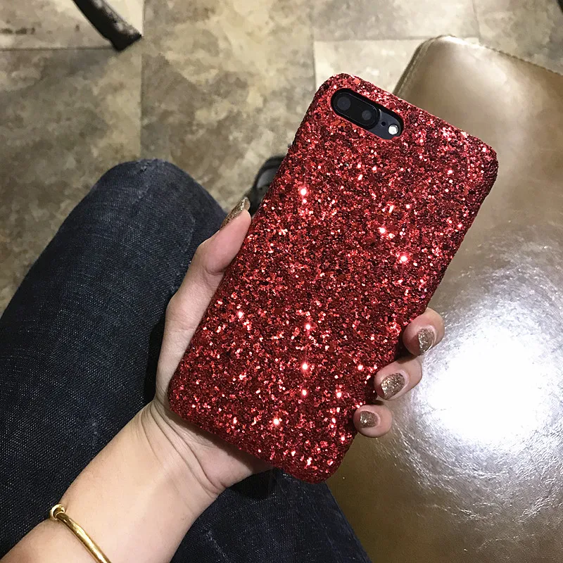 

Fashion Christmas Gifts Glitter Phone Case For iphone X XS MAX XR 7 8 6 6S Plus Bling shining Diamond Hard Back Cover Woman Case