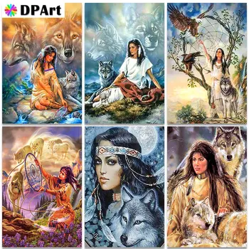 

Diamond Painting 5D Full Square/Round Drill Beauty and Wolf Dreamcatcher Daimond Embroidery Cross Stitch Mosaic Picture A294