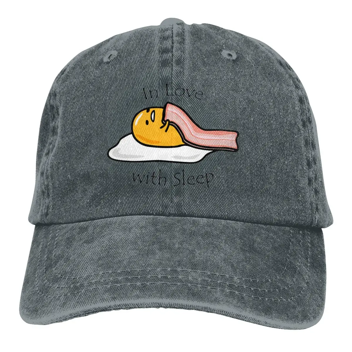TSDFCGudetama влюбленная Мужская кепка для сна, джинсовая хлопковая Регулируемая Кепка на заказ, Забавный козырек для рыбалки