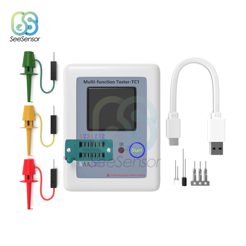 LCR TC1 TC2 T7 TFT LCD Display Multi meter Transistor Tester Diode Triode Capacitor Resistor Test Meter MOSFET NPN PNP Triac MOS