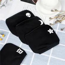 Осень Зима Хлопок Черная ротовая маска теплая анти-пылевой респиратор намордник маска с рисунком