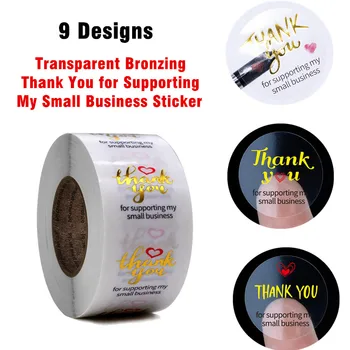 

500pcs Transparent "thank You for Supporting My Small Business" Sticker Seal Labels for Card Box Package Envelopes Clear Sticker