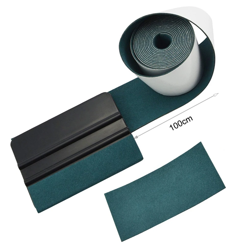 FOSHIO Vinyl Wrap Scraper 4 with Microfiber Suede Felt Edge, Vinyl Scraper  for Window Coloring, Logo Making and Sticker Wrap Application, 3 Pack Gray