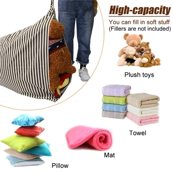 

Dustproof Sofa Toy Organizer Kid Room Large Capacity Canvas Printed Home For Stuffed Animal Storage Bean Bag Bedroom Chair Cover