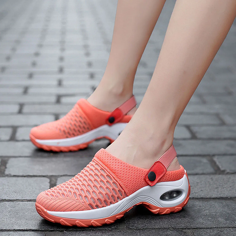 Tasa de descuento Zapatos de malla con cojín de aire para mujer, sandalia deportiva con plataforma para caminar, zapatillas de cuña transpirables informales cómodas WGwgrbmE1dJ
