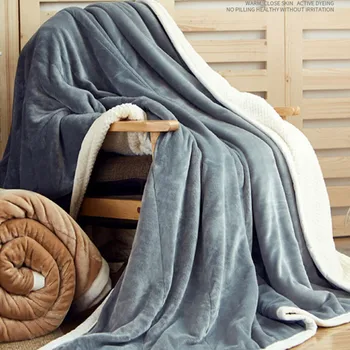 

Thick Flannel Coral Fleece Blanket Soft Coverlet Sofa Cover Winter Warm Sheets Faux Fur Blankets
