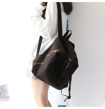 

Personality Simple Women Canvas Backpack Teenagers Chic College Bag Girls Casual All-match Street Cloth Bags Mochila DF638