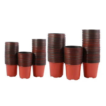 

300Pcs Plastic Flower Seedlings Nursery Supplies Planter Pot/Seed Pots Planting Pots, 100 Pcs 16cm & 200 Pcs 10cm