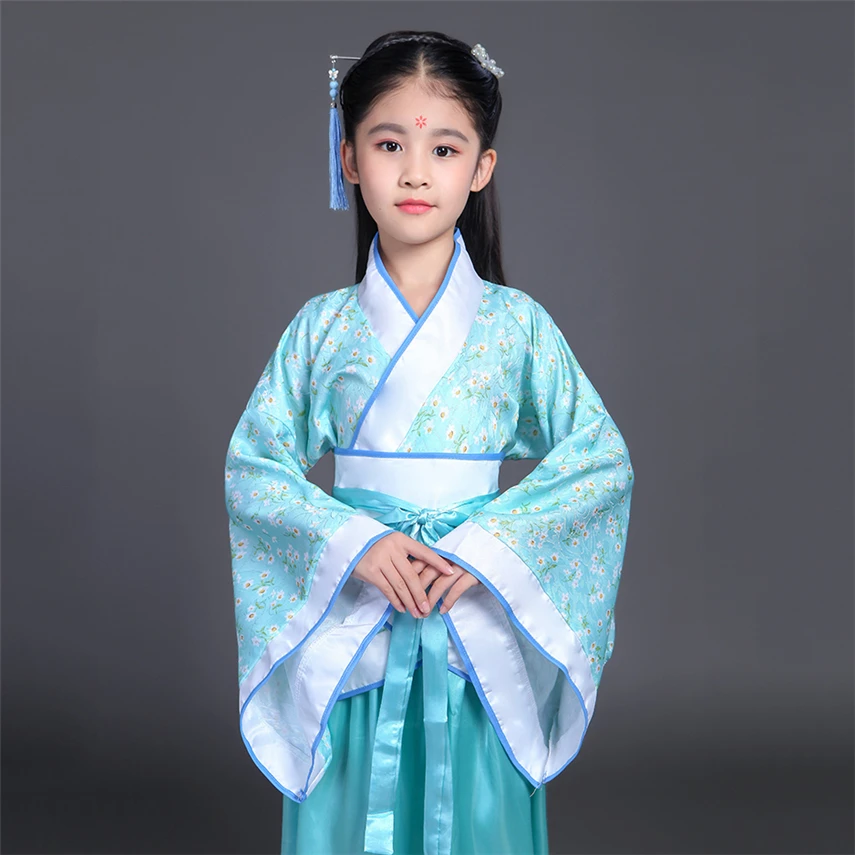 Tanie Dziewczyny starożytny chiński kostium dzieci tradycyjny Vintage etniczny strój Hafu sklep