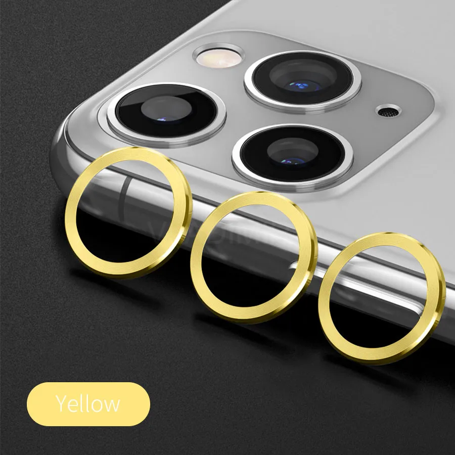 Для IPhone 11 камера металлическая защита 360 Полный корпус крышка задняя камера Объектив экран защитный чехол для IPhone 11 Pro Max - Цвет: Yellow