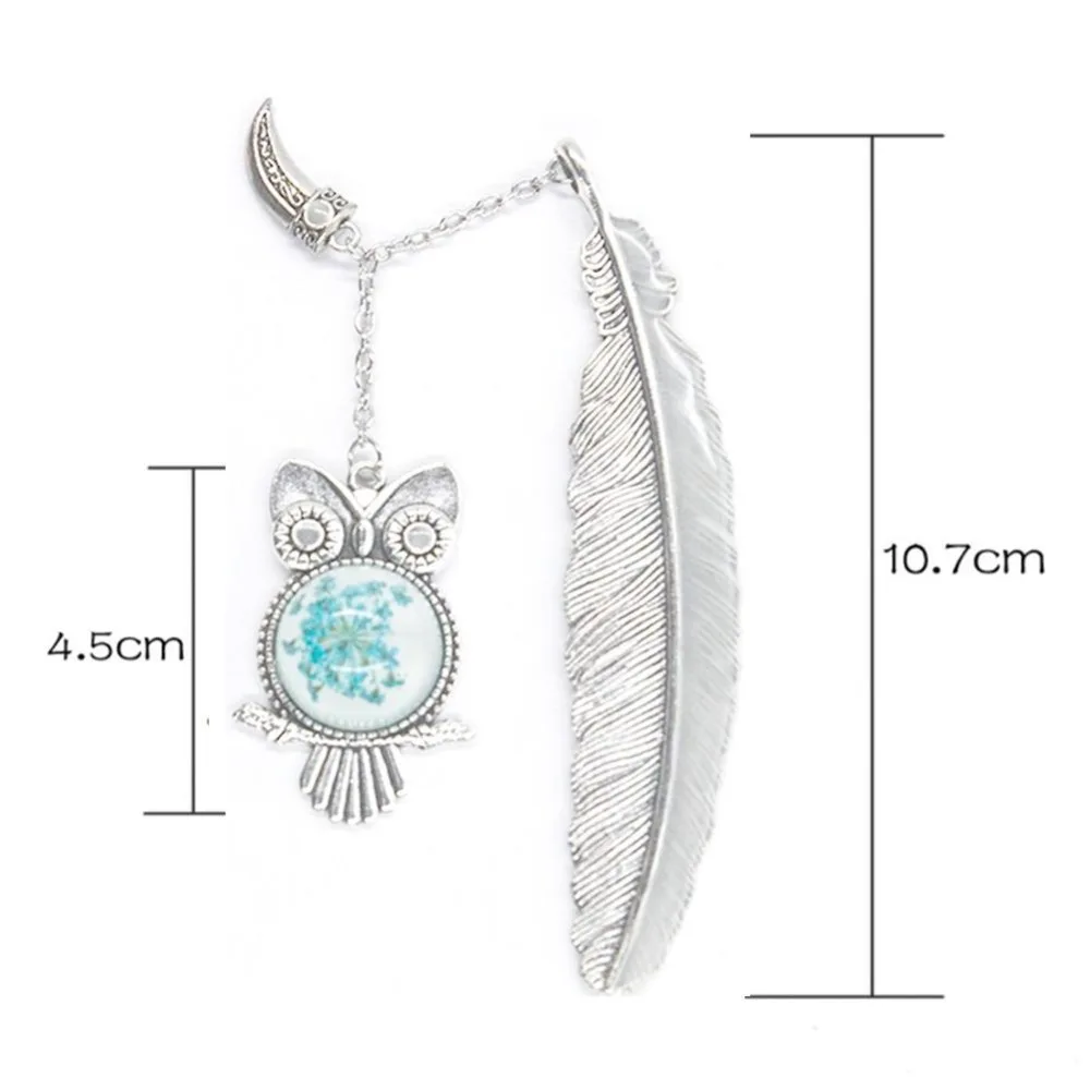 Night Stars Vintage Owl Metal Bookmark Supplies Luminous Pendant Book Marks For Glow In Dark Notebook Binder Clips Teacher Gift