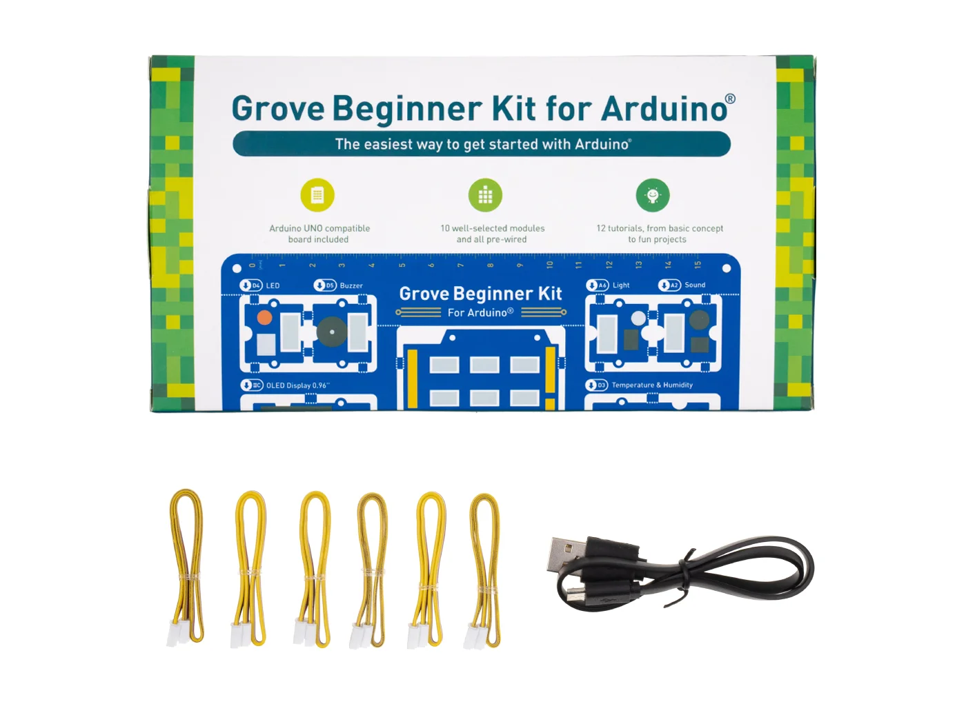 Набор для начинающих Arduino совместимая плата все в одном с 10 датчиками и 12