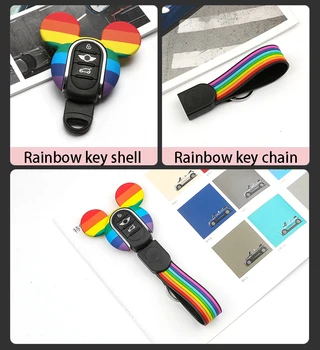 

Car Key Case Cartoon Styling Decoration Cover Key Holder For BMW MINI Cooper F54 F55 F56 F57 F60 Keychain Car Accessories