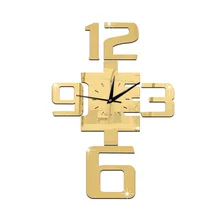 GZ015 DIY с цифрами классные настенные часы для спальни, гостиной, библиотеки, акриловые зеркальные немой настенные часы